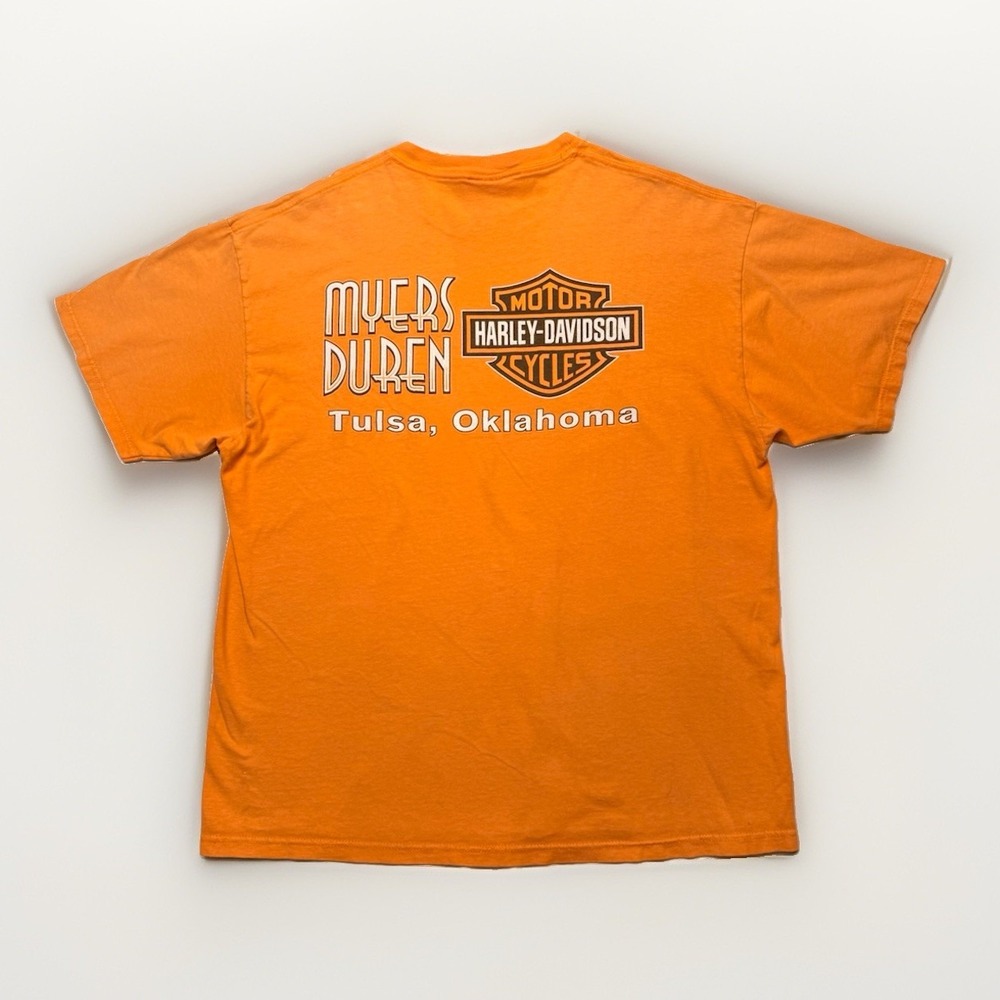 Harley Davidson Motorcycle Vintage Orange T-shirt Established 1903